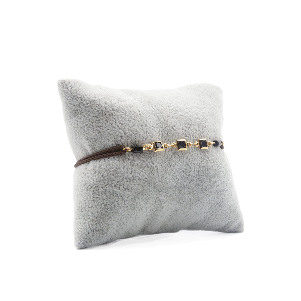 Bracelet de Créateur Divine Marron - Cristal noir Or 2