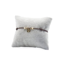 Charger l&#39;image dans la galerie, Bracelet de Créateur Divine Marron - Cristal noir Or 3