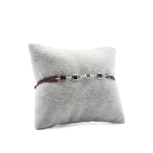 Charger l&#39;image dans la galerie, Bracelet Divine Rouge Bordeaux - Cristal Noir Argent 2