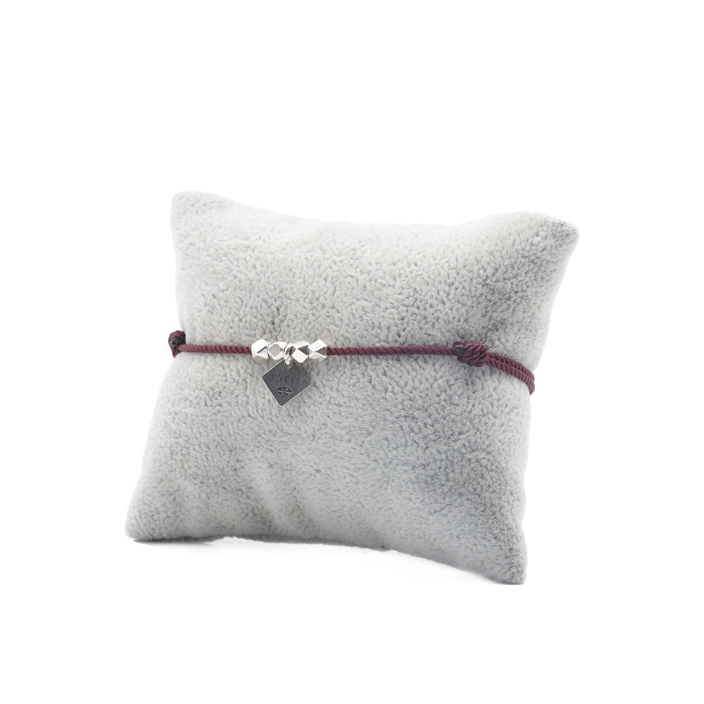 Bracelet Divine Rouge Bordeaux - Cristal Noir Argent 3