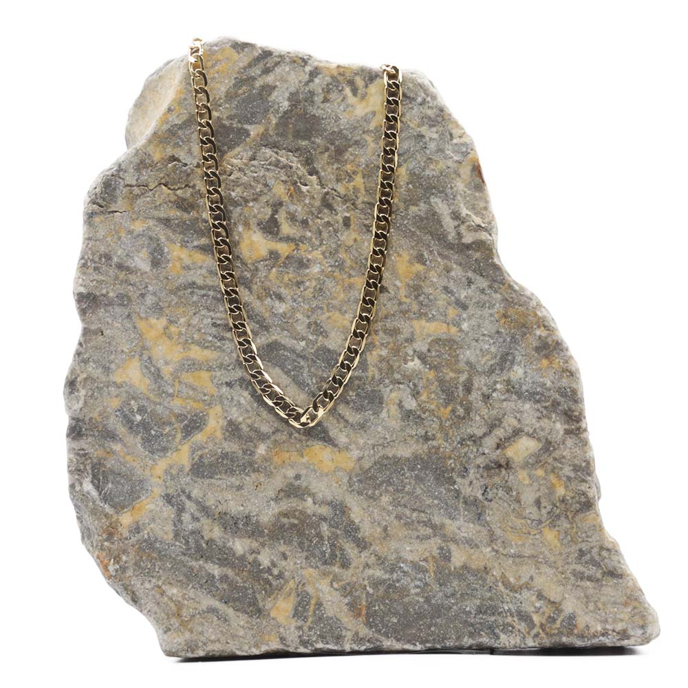 Collier Cubain Plat - 4,5mm Or