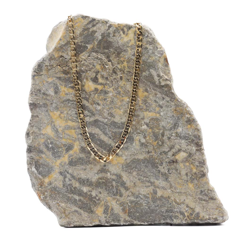Collier Cubain Plat 5mm Or