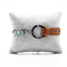 Charger l&#39;image dans la galerie, Bracelet Personnalisable Phoenix Emeraude Ruthénium Marron T