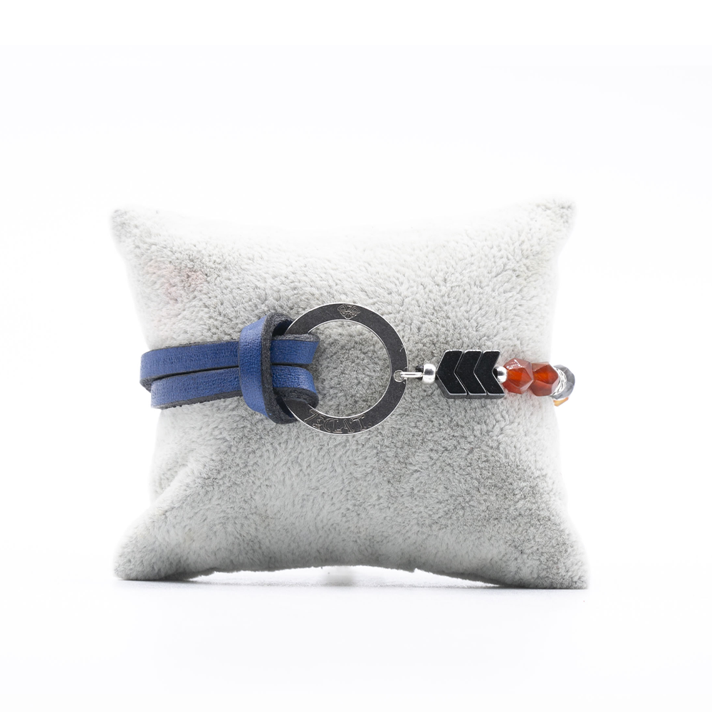 Coffret Phoenix Argent Agate Bleu