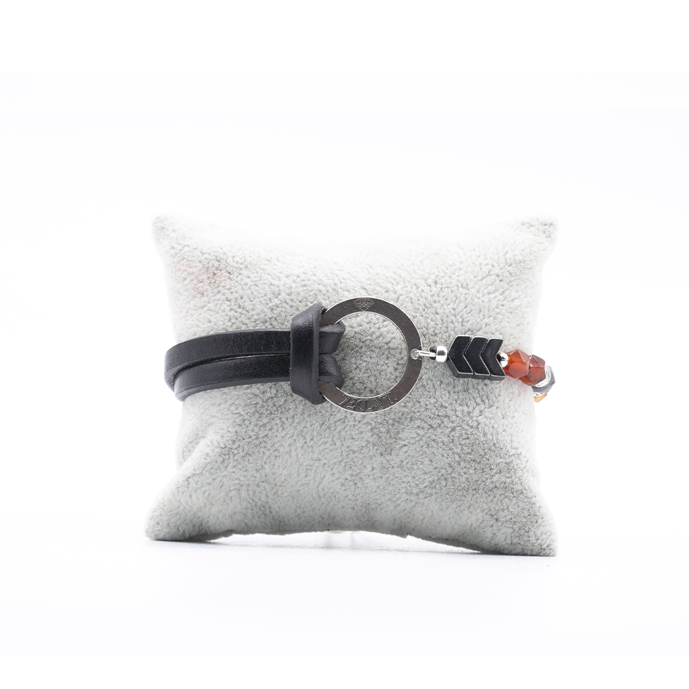 Coffret Phoenix Argent Agate Noir