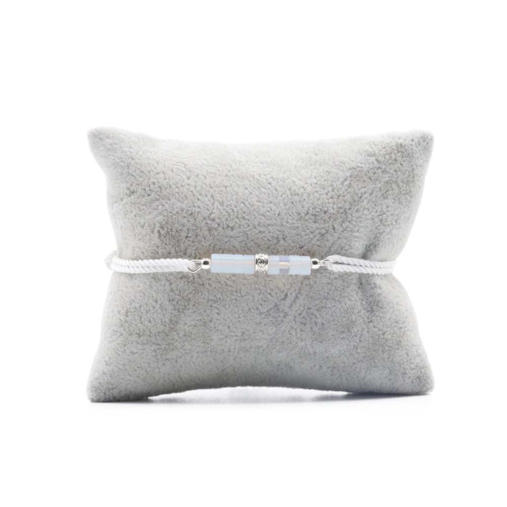 Bracelet Souverain Cordon Blanc Sélénite Argent