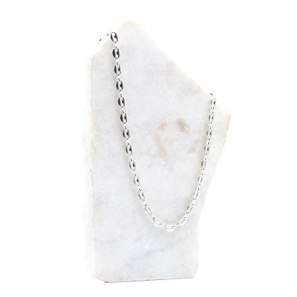 Collier Grain de Café Argent