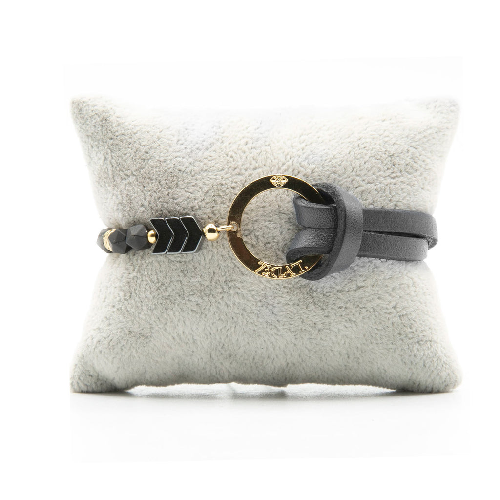 Bracelet Personnalisable Onyx Or Gris