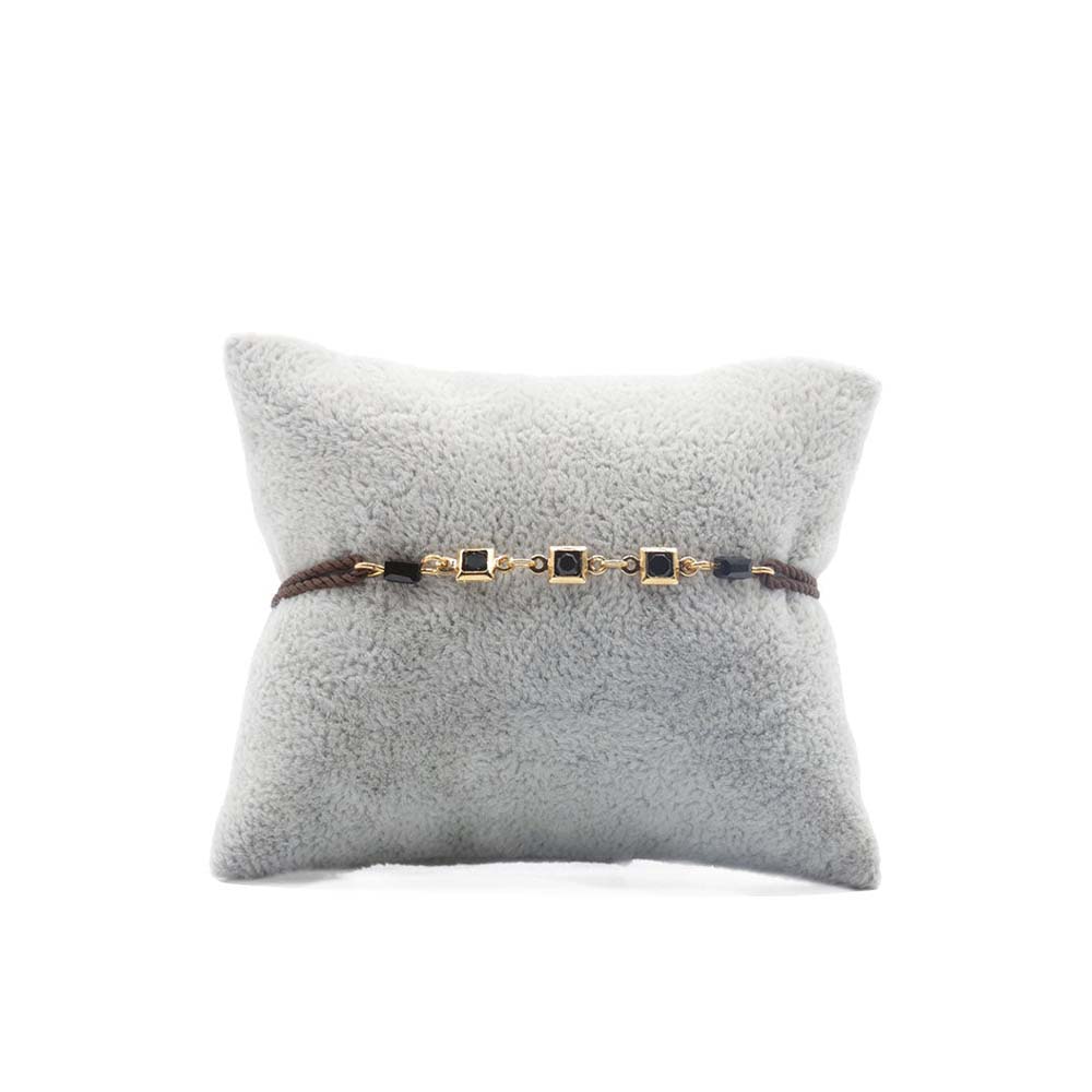 Bracelet de Créateur Divine Marron - Cristal noir Or