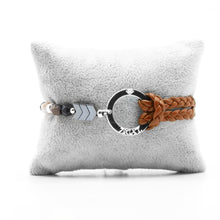 Charger l&#39;image dans la galerie, Bracelet Personnalisable Phoenix Œil de Faucon Argent Marron T