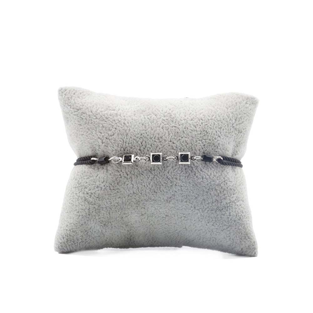 Bracelet de Créateur Divine Noir - Cristal Noir Argent