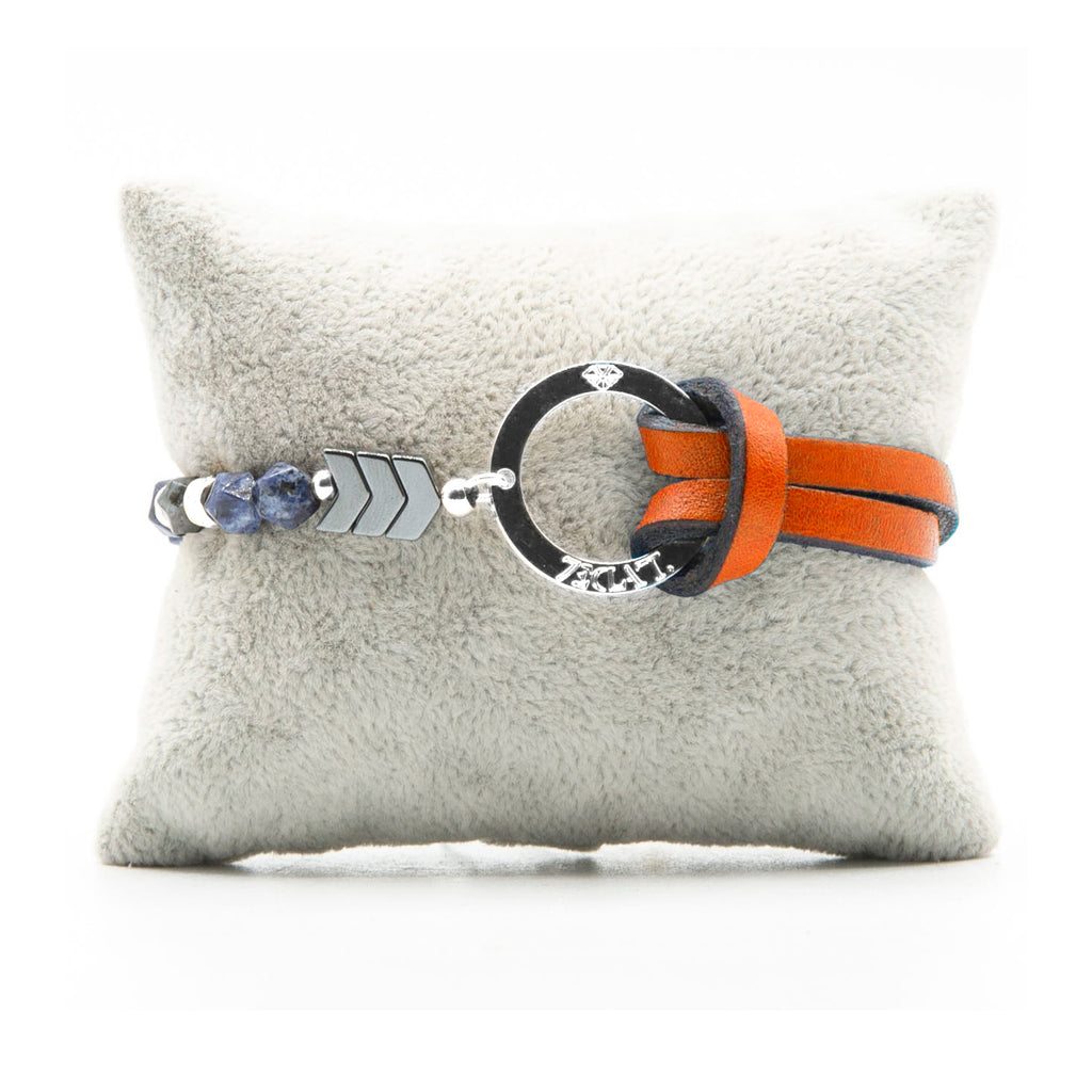 Bracelet Personnalisable Phoenix Sodalite Argent Orange